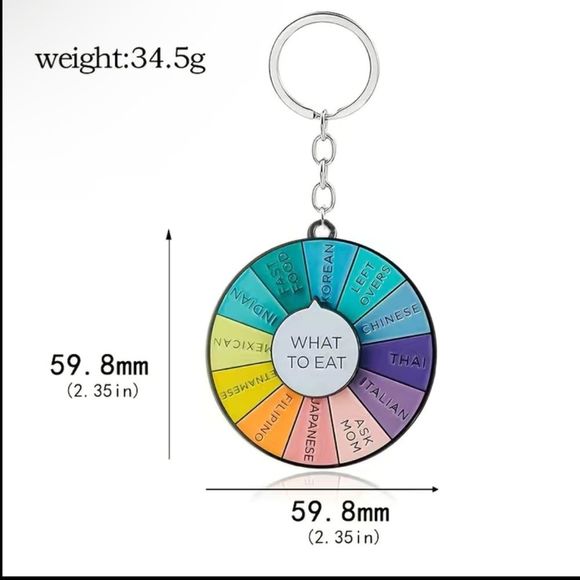 What to Eat Turnable Keychain Interactive Spinning - Picture 2 of 3